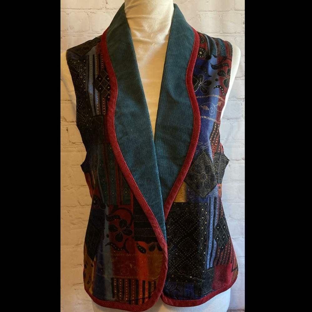 🐚Eagle River Traders vintage corduroy boho Southwestern vest USA 8